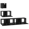 vidaXL Ensemble meuble TV 3 pcs Ch&ecirc;ne noir Bois d'ing&eacute;nierie