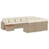 vidaXL Salon de jardin 11 pcs avec coussins beige r&eacute;sine tress&eacute;e