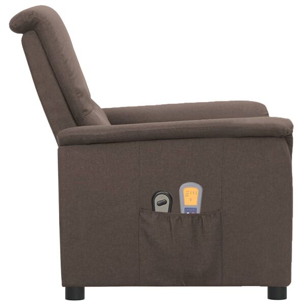 vidaXL Fauteuil &eacute;lectrique de massage Taupe Tissu