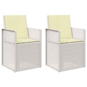 vidaXL Chaises de jardin salle &agrave; manger 2 pc Blanc et cr&egrave;me PP
