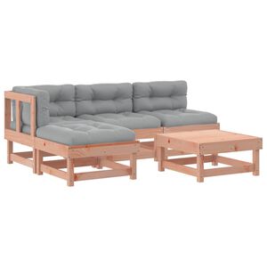 vidaXL Salon de jardin 5 pcs avec coussins bois massif douglas