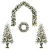 vidaXL Ensemble de mini sapins de No&euml;l 120 cm 275 LED Blanc chaud PVC