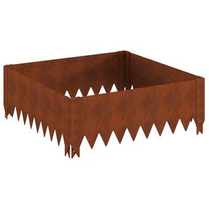 vidaXL Bordure de Pelouse 60 x 60 x 20 cm Acier Rouill&eacute;