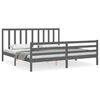 vidaXL Cadre de lit sans matelas gris 200x200 cm bois massif de pin