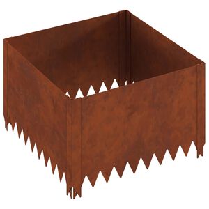 vidaXL Bordure de Pelouse 60 x 60 x 35 cm Acier Rouill&eacute;