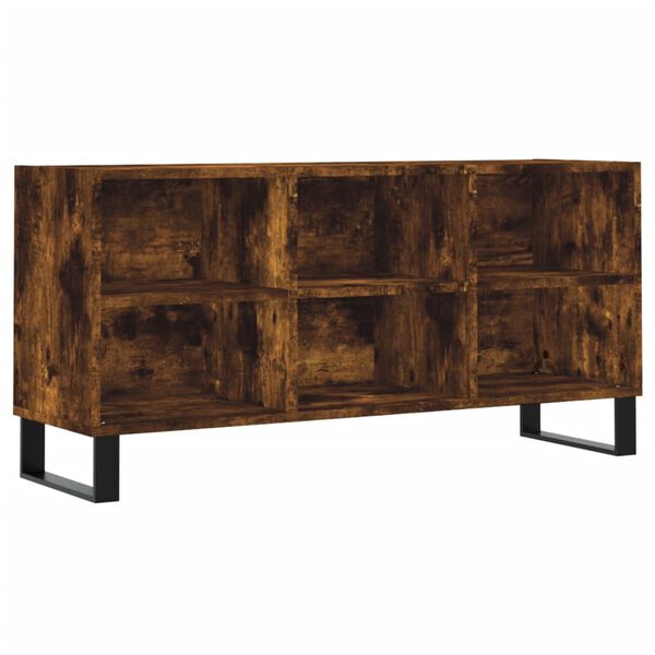 vidaXL Meuble TV ch&ecirc;ne fum&eacute; 103,5x30x50 cm bois d'ing&eacute;nierie