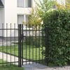 vidaXL Portail de cl&ocirc;ture BOXTEL &agrave; une porte avec pointes sup&eacute;rieures, acier 1 x 1,2 m, noir