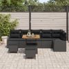 vidaXL Ensemble de canap&eacute; de jardin avec coussin 9 pcs Noir Poly rotin