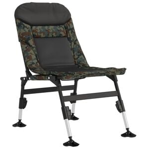 vidaXL Chaise de p&ecirc;che avec pieds &agrave; boue r&eacute;glables pliable camouflage