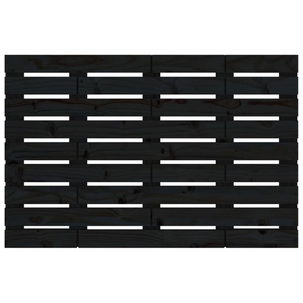 vidaXL T&ecirc;te de lit murale Noir 106x3x63 cm Bois massif de pin