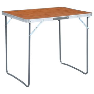 vidaXL Table pliable de camping avec cadre en m&eacute;tal 80x60 cm