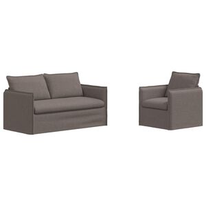 vidaXL Ensemble de Canap&eacute;s 2 pcs Taupe 156 x 82 x 85 cm Tissu
