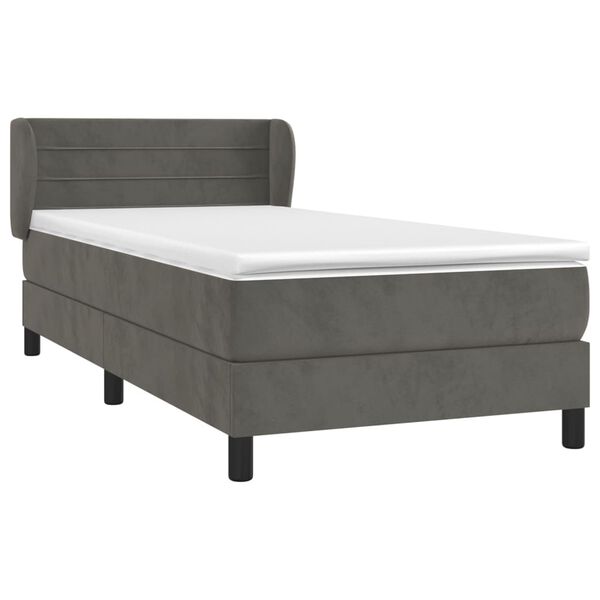 vidaXL Sommier &agrave; lattes de lit avec matelas Gris fonc&eacute; 100x200 cm