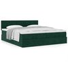 VidaXL Cadre de lit ottoman avec matelas vert fonc&eacute; 180x200cm velours