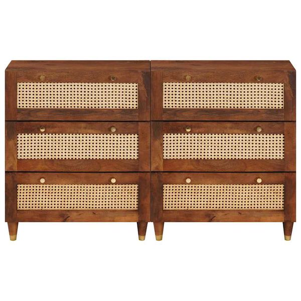 vidaXL Ensemble de buffet 2 pcs Marron 60 x 33,5 x 75 cm