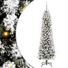 vidaXL Sapin de No&euml;l artificiel Blanc 150 cm PVC, m&eacute;tal et plastique