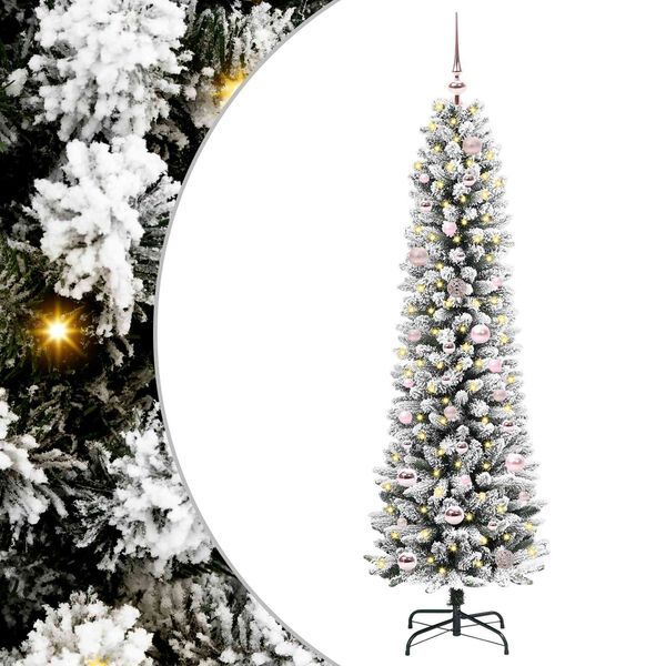 vidaXL Sapin de No&euml;l artificiel Blanc 150 cm PVC, m&eacute;tal et plastique