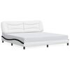 vidaXL Cadre de lit sans matelas Hvar blanc et noir 200x200 cm similicuir