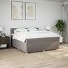 vidaXL Sommier &agrave; lattes de lit avec matelas Taupe 180x200 cm Tissu