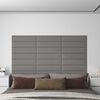 vidaXL T&ecirc;te de lit murale 12 pcs Gris clair 60 x 15 cm tissu