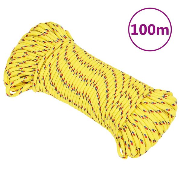 vidaXL Corde de bateau Jaune 3 mm 100 m Polypropyl&egrave;ne