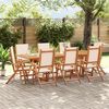 vidaXL Ensemble &agrave; manger de jardin 9pcs bois d'acacia solide textil&egrave;ne