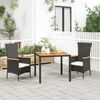 vidaXL Ensemble à manger de jardin avec coussins 3 pcs Noir
