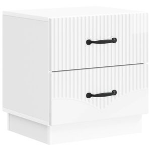vidaXL Cabinet de chevet Blanc brillant 43 x 34,5 x 44,5 cm