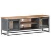 vidaXL Meuble TV Gris 120x30x40 cm Bois d'acacia massif et acier