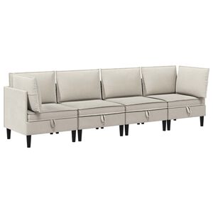 vidaXL Ensemble de meubles pour le salon 4 pc Avoine Tissu