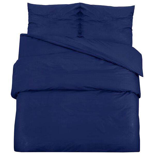 vidaXL Ensemble de housse de couette Bleu marine 155x220 cm Microfibre