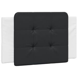 vidaXL Coussin de t&ecirc;te de lit Zadar noir et blanc 80 cm similicuir