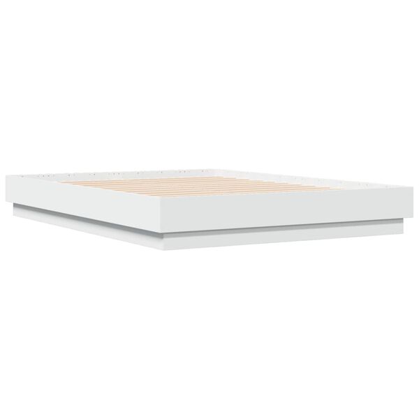 vidaXL Cadre de lit sans matelas blanc 135x190 cm