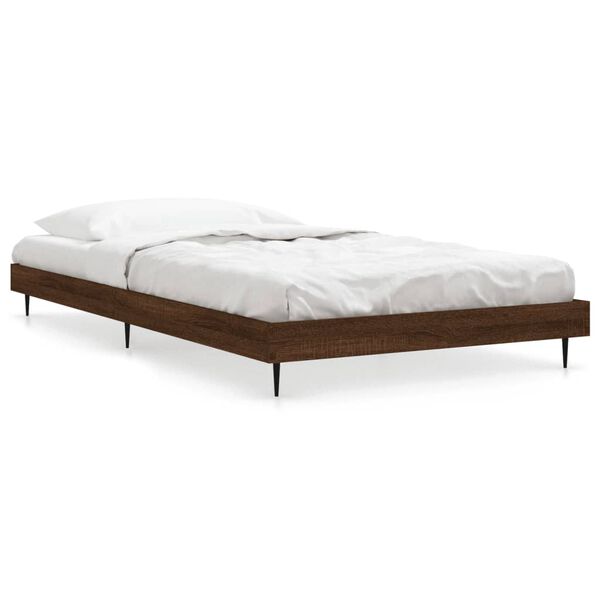 vidaXL Cadre de lit sans matelas ch&ecirc;ne marron 90x190cm bois ing&eacute;nierie