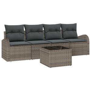 vidaXL Ensemble de canap&eacute; de jardin Gris 55 x 55 x 37 cm polyrotin