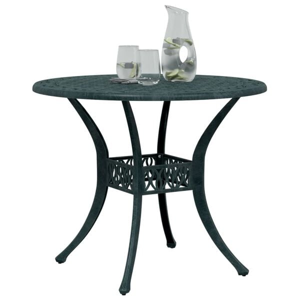 vidaXL Table de jardin vert &Oslash;90x75 cm aluminium coul&eacute;