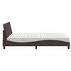 vidaXL Lit avec matelas Hanko marron fonc&eacute; 140x200 cm tissu