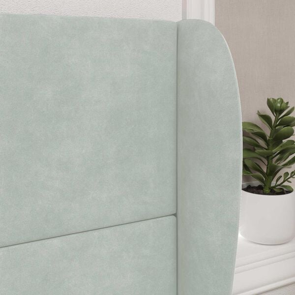 vidaXL Oreille de t&ecirc;te de lit Gris clair 80 x 23 x 6 cm Velours