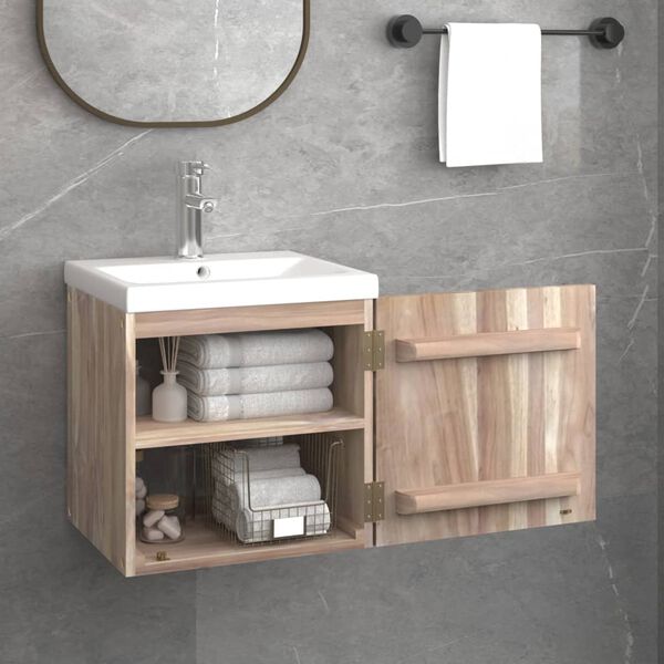vidaXL Armoire murale de salle de bain 41x38x40 cm Bois de teck solide