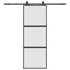 vidaXL Porte coulissante kit quincaillerie noir 76x205 cm verre tremp&eacute;