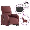 vidaXL Fauteuil inclinable de massage &eacute;lectrique rouge bordeaux