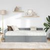 vidaXL Cadre de lit d'angle avec matelas Autre 2 pcs Gris clair tissu
