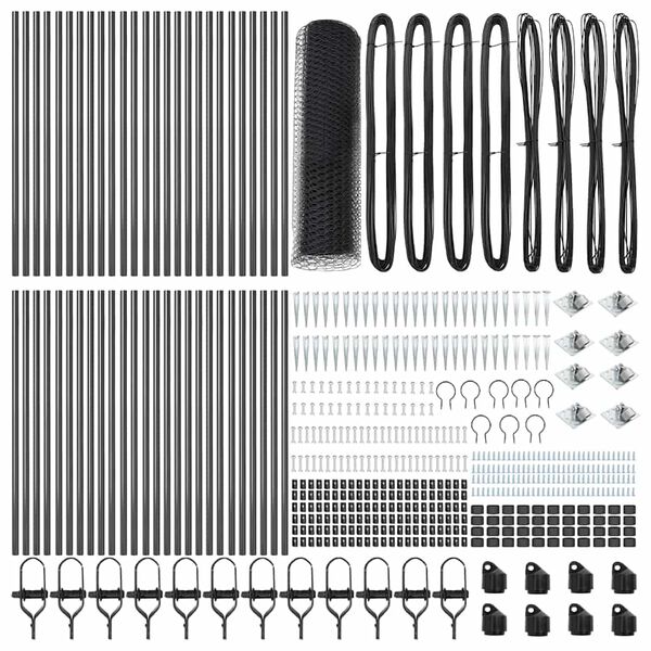 vidaXL Poteau de cl&ocirc;ture. Gris 100 x 0,4 m (maille de 13 mm)