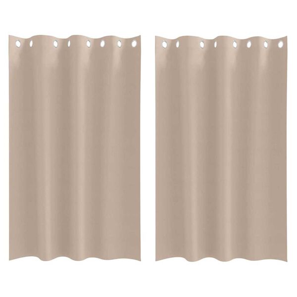 vidaXL Rideaux occultants avec anneaux 2 pcs Taupe 175 x 140 cm