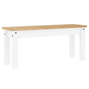 vidaXL Banc &agrave; manger Panama blanc 105x30x45 cm bois massif de pin