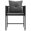 vidaXL Chaise avec coussin 4 pcs Noir et anthracite Rotin PE