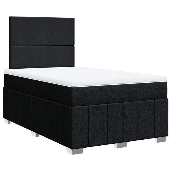 vidaXL Sommier &agrave; lattes de lit avec matelas Noir 120x200 cm Tissu