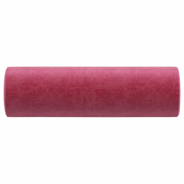 vidaXL Coussins décoratifs lot de 2 Rouge bordeaux Ø15x50 cm Velours