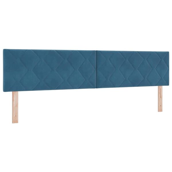 vidaXL T&ecirc;te de lit avec t&ecirc;te de lit Bleu fonc&eacute; 200 cm Velours