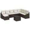 vidaXL Ensemble de Canap&eacute;s avec coussin 9 pcs Marron polyrotin